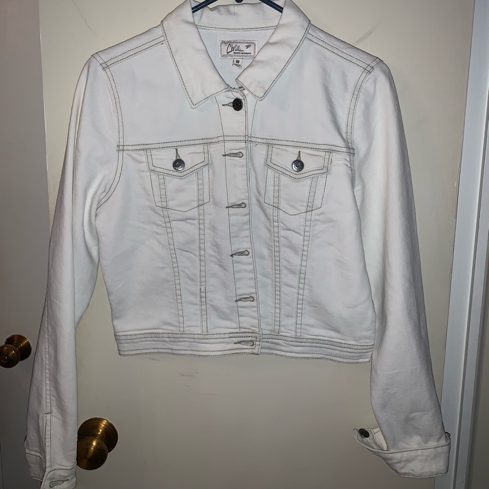 NWOT White denim jacket